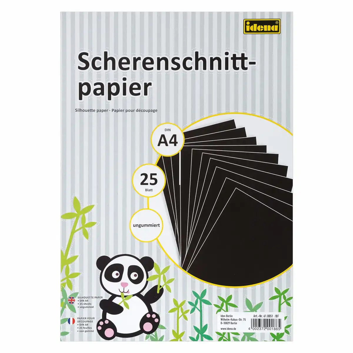 Idena Scherenschnittpapier ungummiert 80g/m² DIN A4 25 Blatt