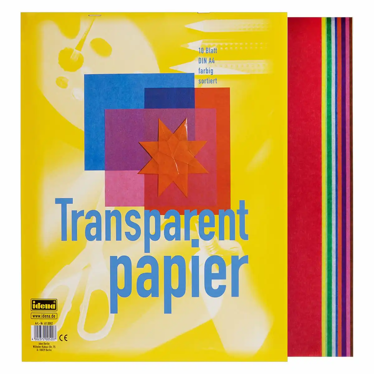 Idena Transparentpapier mehrfarbig 10 Blatt 25er Pack