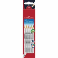 FABER-CASTELL Buntstifte Grip Tafel & Heft 6 Stück Kartonetui