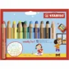 STABILO Buntstifte woody 3in1 mit Spitzer 10cm Kartonetui