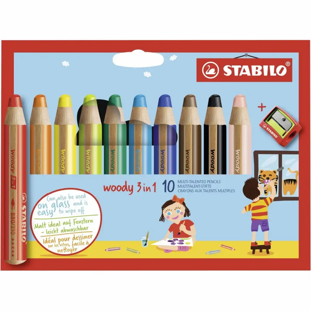 621486_00 STABILO Buntstifte woody 3in1 mit Spitzer 10cm Kartonetui