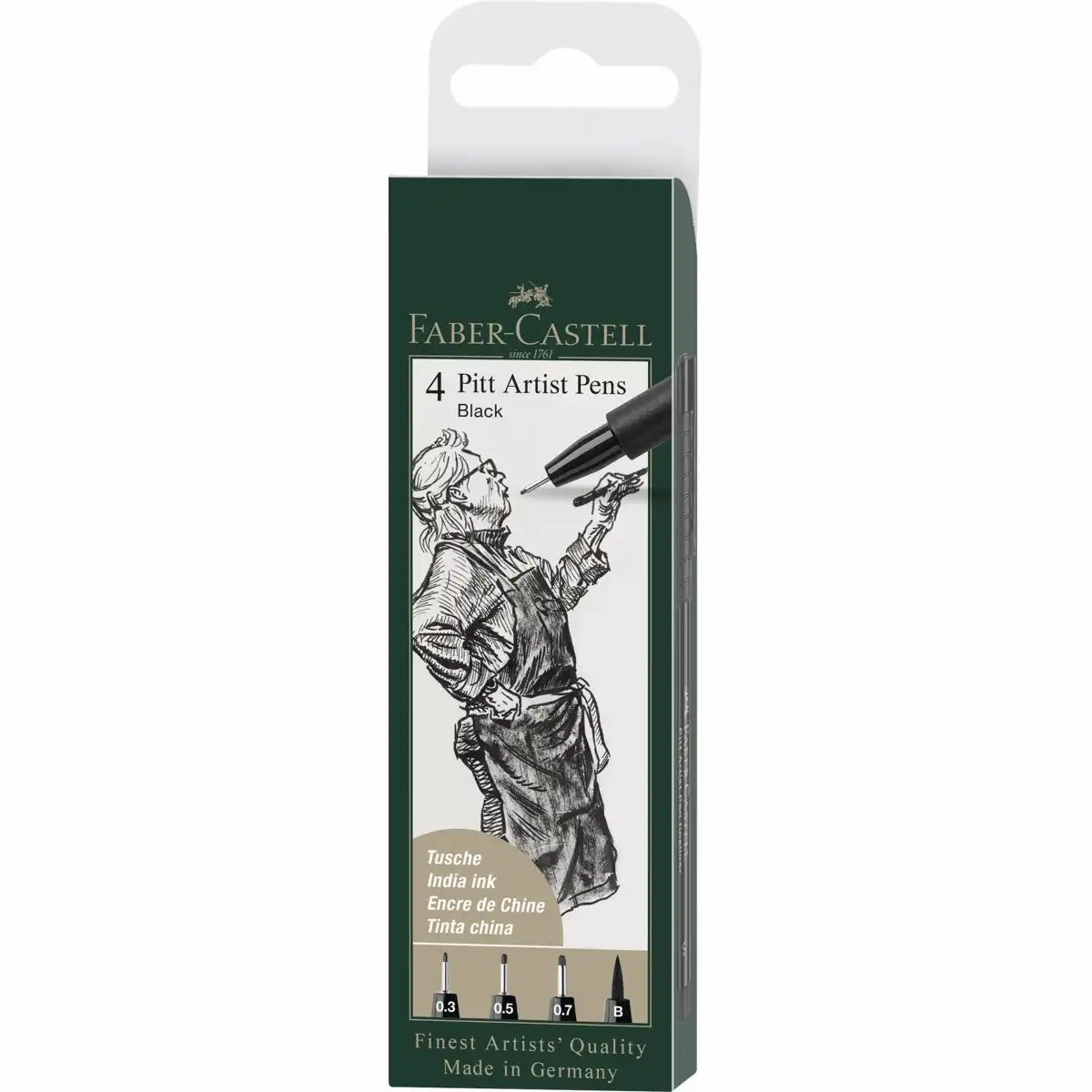 FABER-CASTELL Tuschestifte Pitt Artis Pen brush black 4 Stück