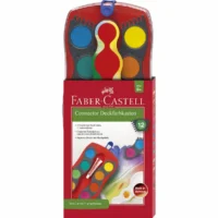 FABER-CASTELL Farbkasten Connector 12 Farben - rot/grün