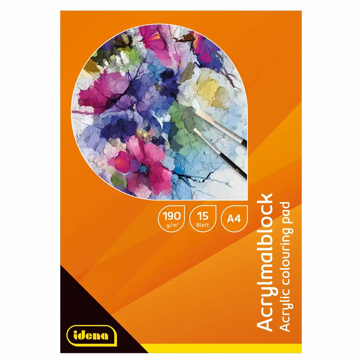 Idena Acrylmalblock 190g/m² kopfgeleimt DIN A4 15 Blatt