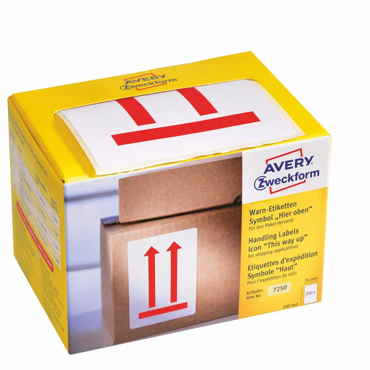 AVERY Zweckform Etiketten Warnung Hier oben weiß/rot 74x100mm 200 Stück