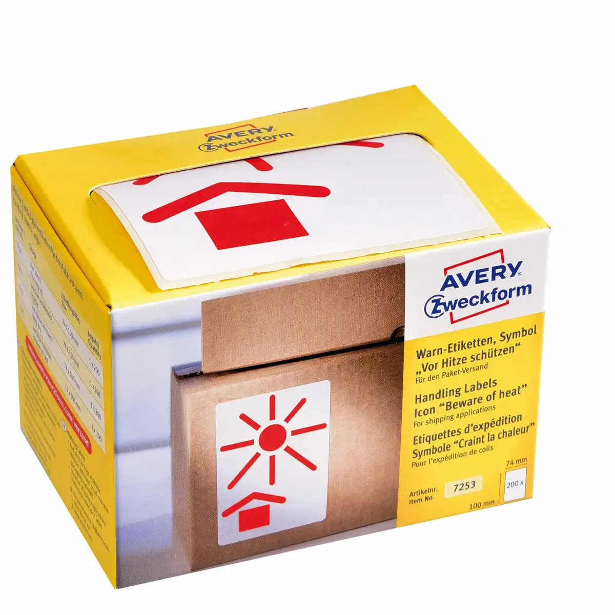 AVERY Zweckform Warn Etiketten Vor Hitze schützen rot 74x100mm 200 Stück