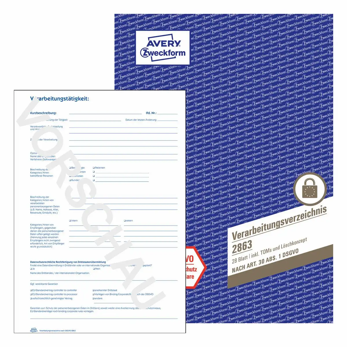 10023402_00 AVERY Zweckform Verarbeitungsverzeichnis nach DSGVO DIN A4 28 Blatt