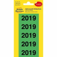 AVERY Zweckform Jahreszahletiketten 2019 grün 60x24mm 100 Stück für Ordnerrücken 8cm