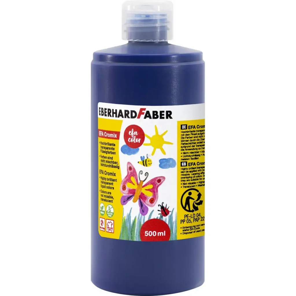 10281492_00 Eberhard Faber Transparente Flüssigfarbe EFA Cromix 500ml Flasche - helioblau rötlich