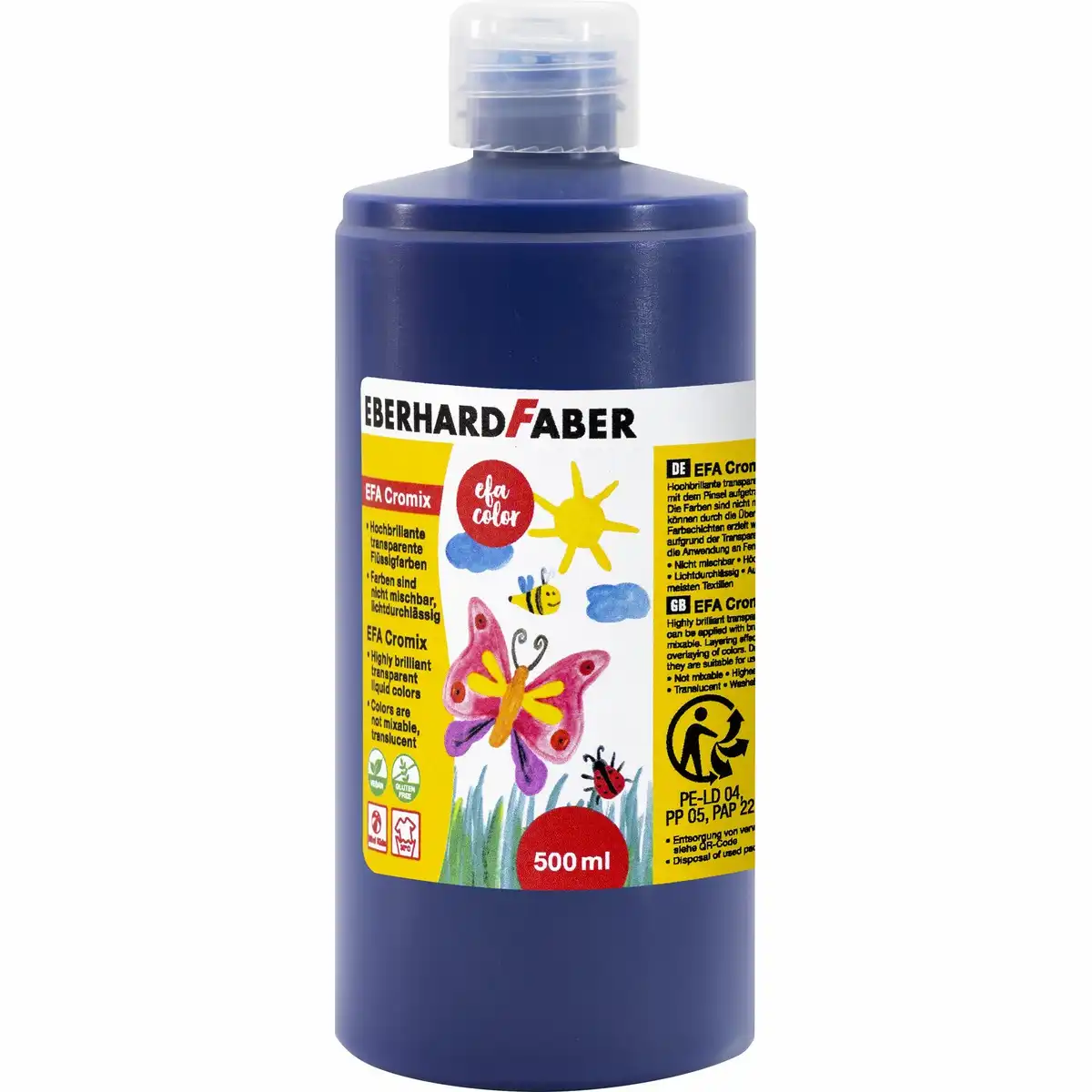 10281492_00 Eberhard Faber Transparente Flüssigfarbe EFA Cromix 500ml Flasche - helioblau rötlich