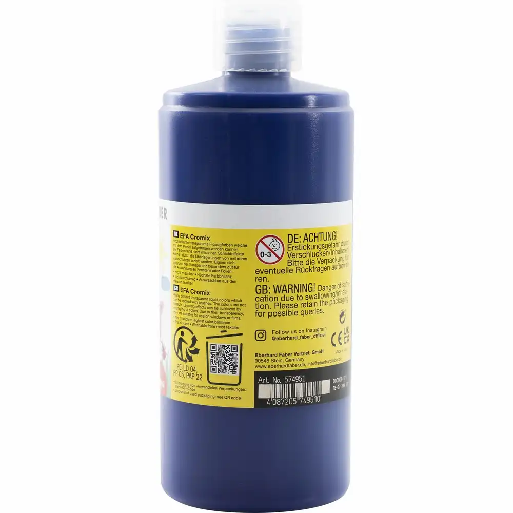 10281492_ps1 Eberhard Faber Transparente Flüssigfarbe EFA Cromix 500ml Flasche - helioblau rötlich