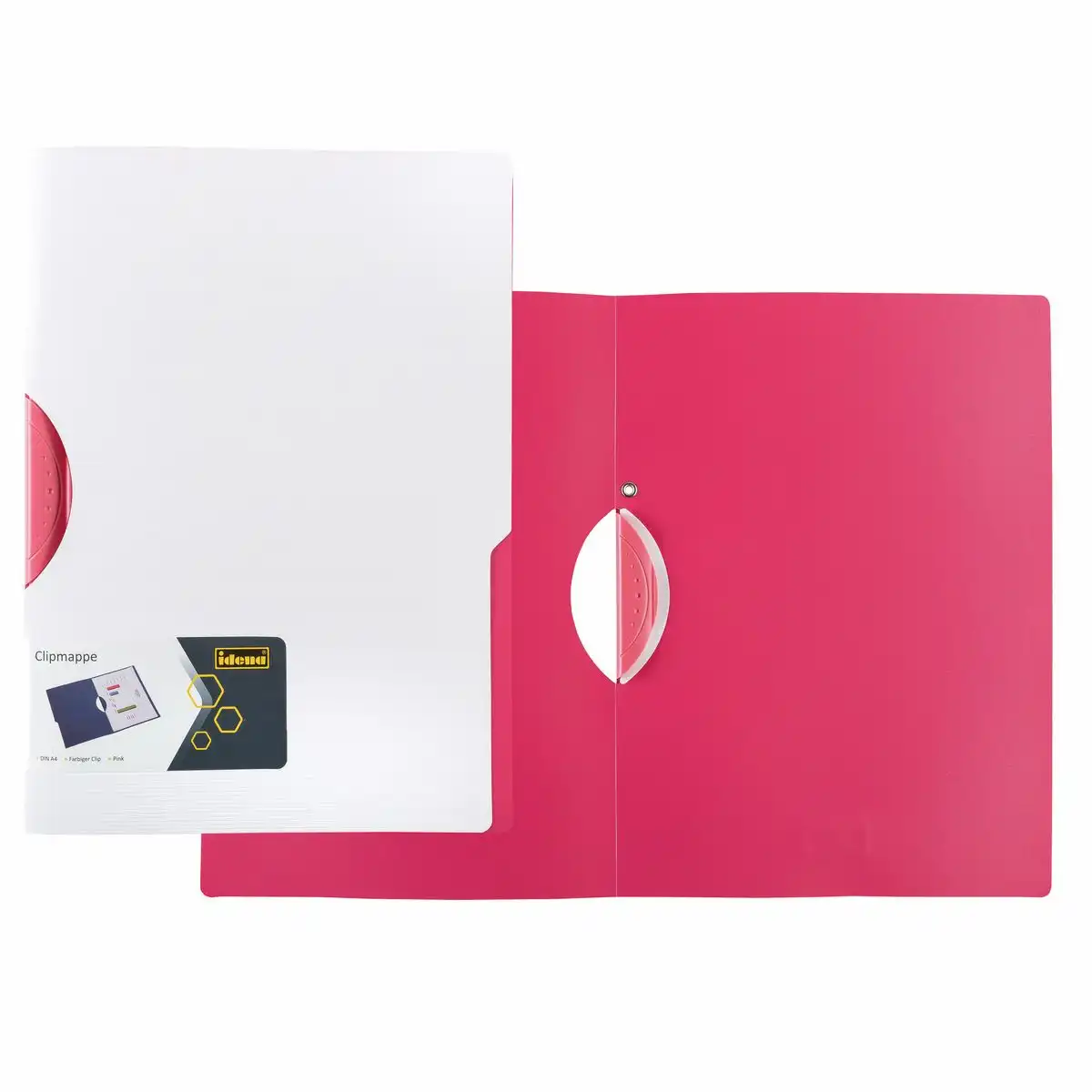 10369_00 Idena Clipmappe farbiger Clip Kunststoff weiß pink DIN A4