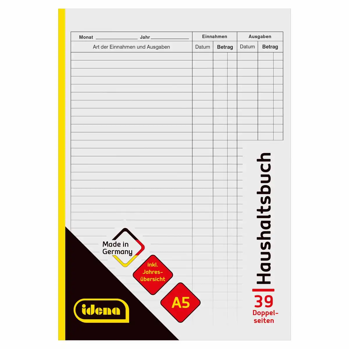 Idena Haushaltsbuch Doppelseiten DIN A5 39 Blatt