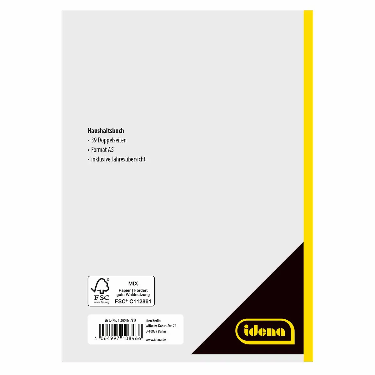 Idena Haushaltsbuch Doppelseiten DIN A5 39 Blatt