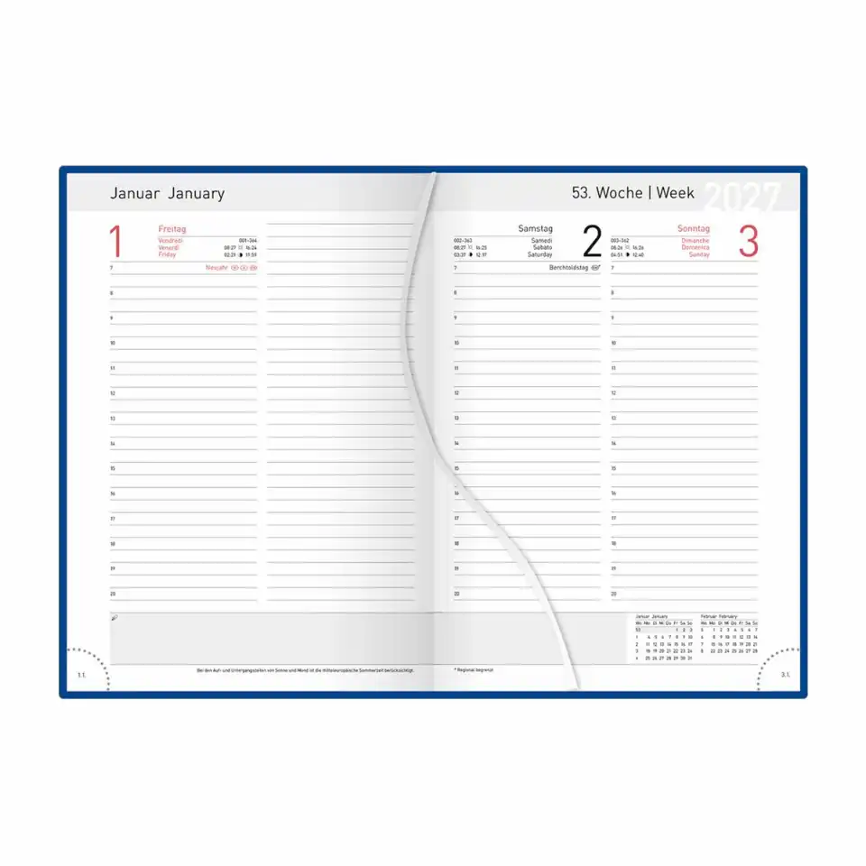 Idena Buchkalender 2027 Basic DIN A5 - blau