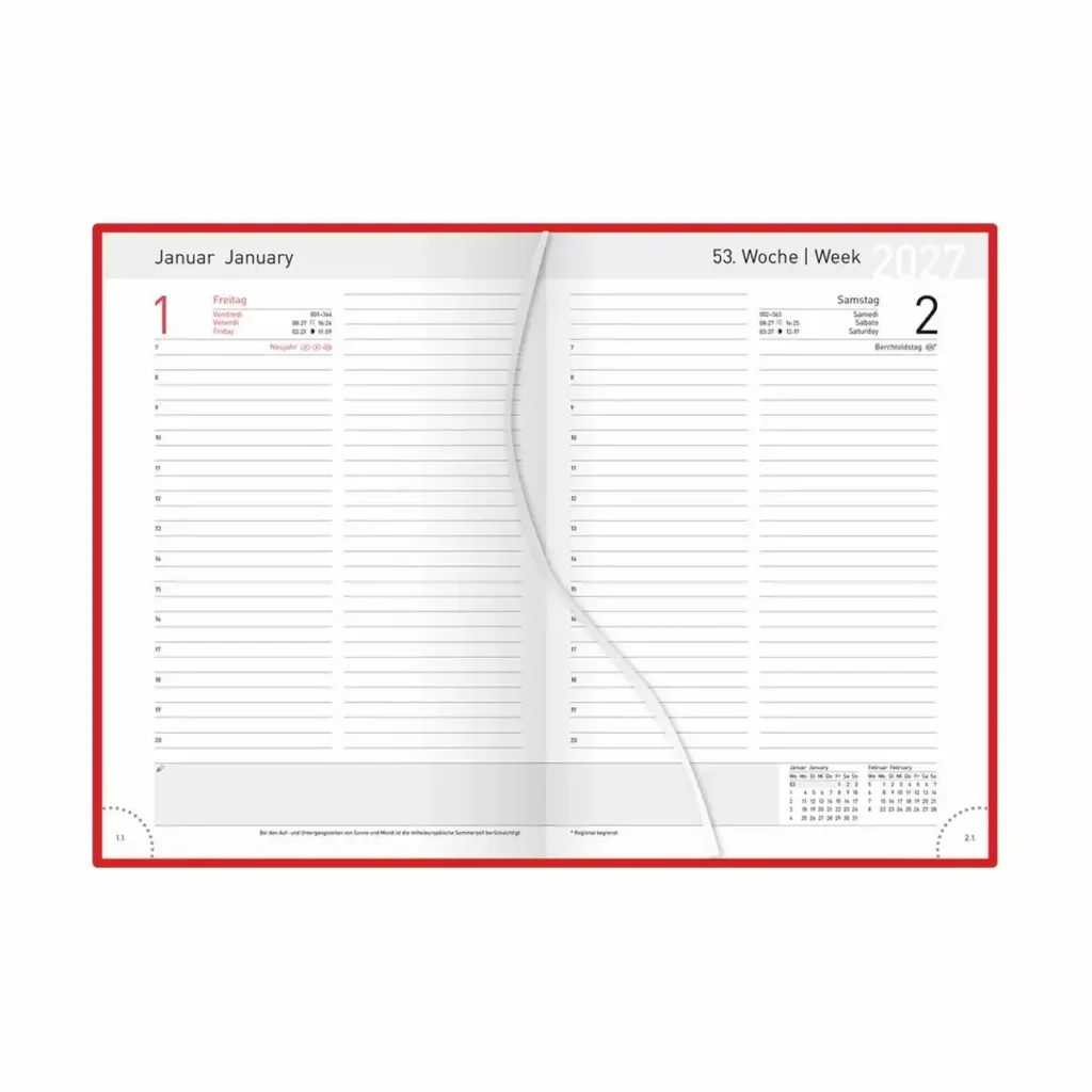 11871_01 Idena Buchkalender 2027 Premium DIN A5 - rot