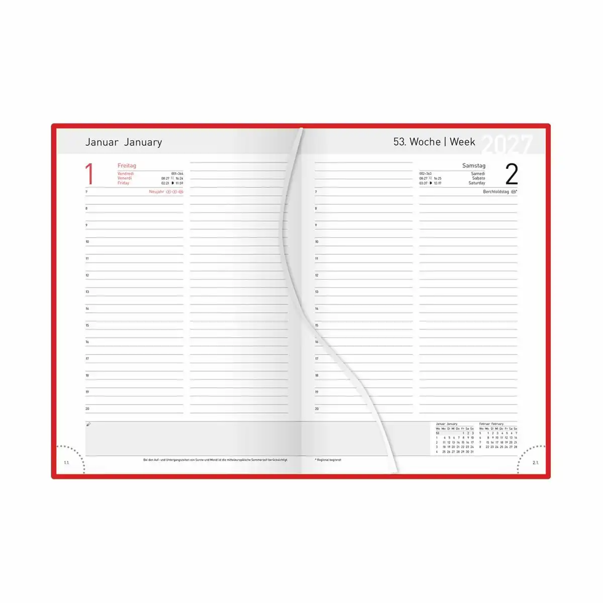 11871_01 Idena Buchkalender 2027 Premium DIN A5 - rot