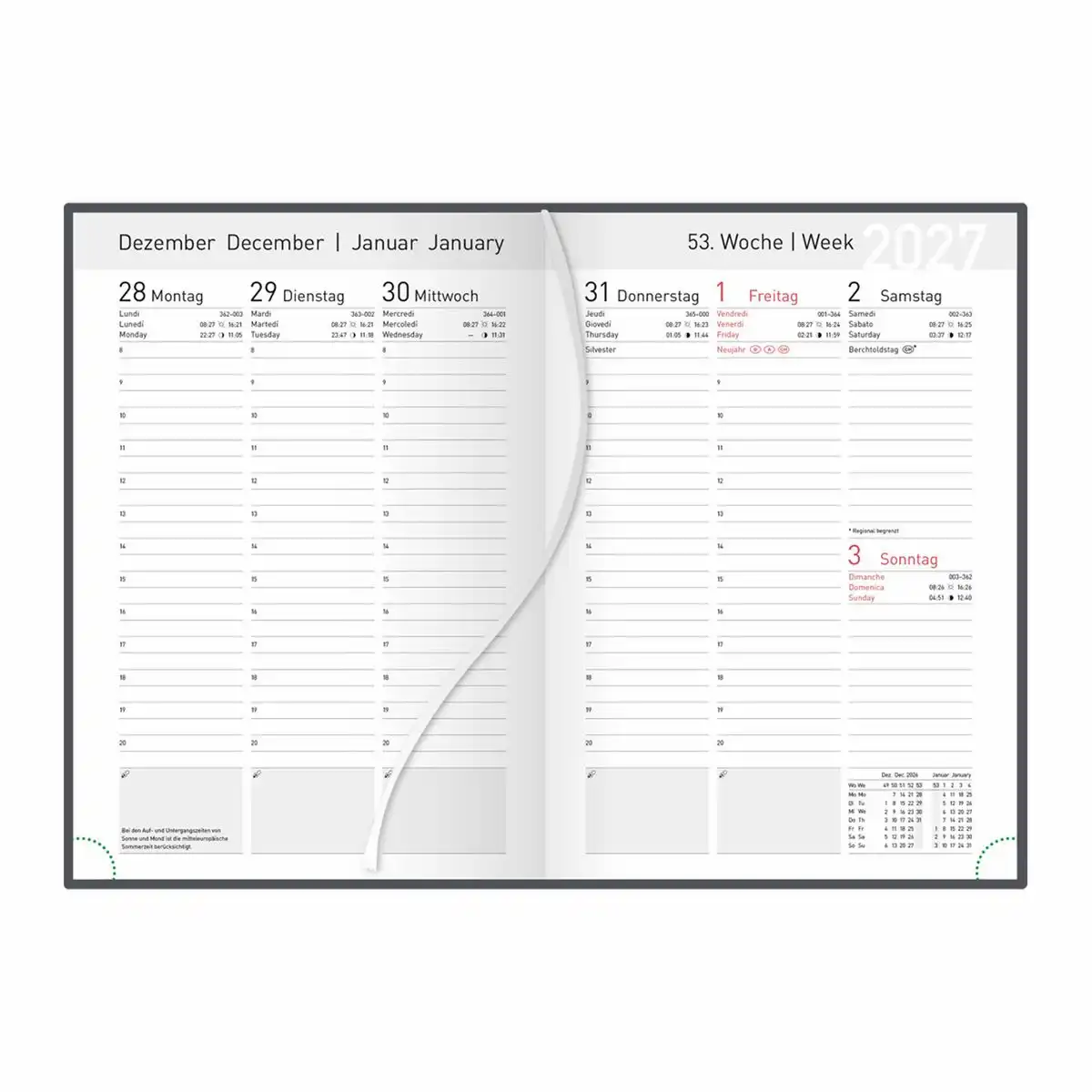11872_01 Idena Wochenkalender 2027 XL grau