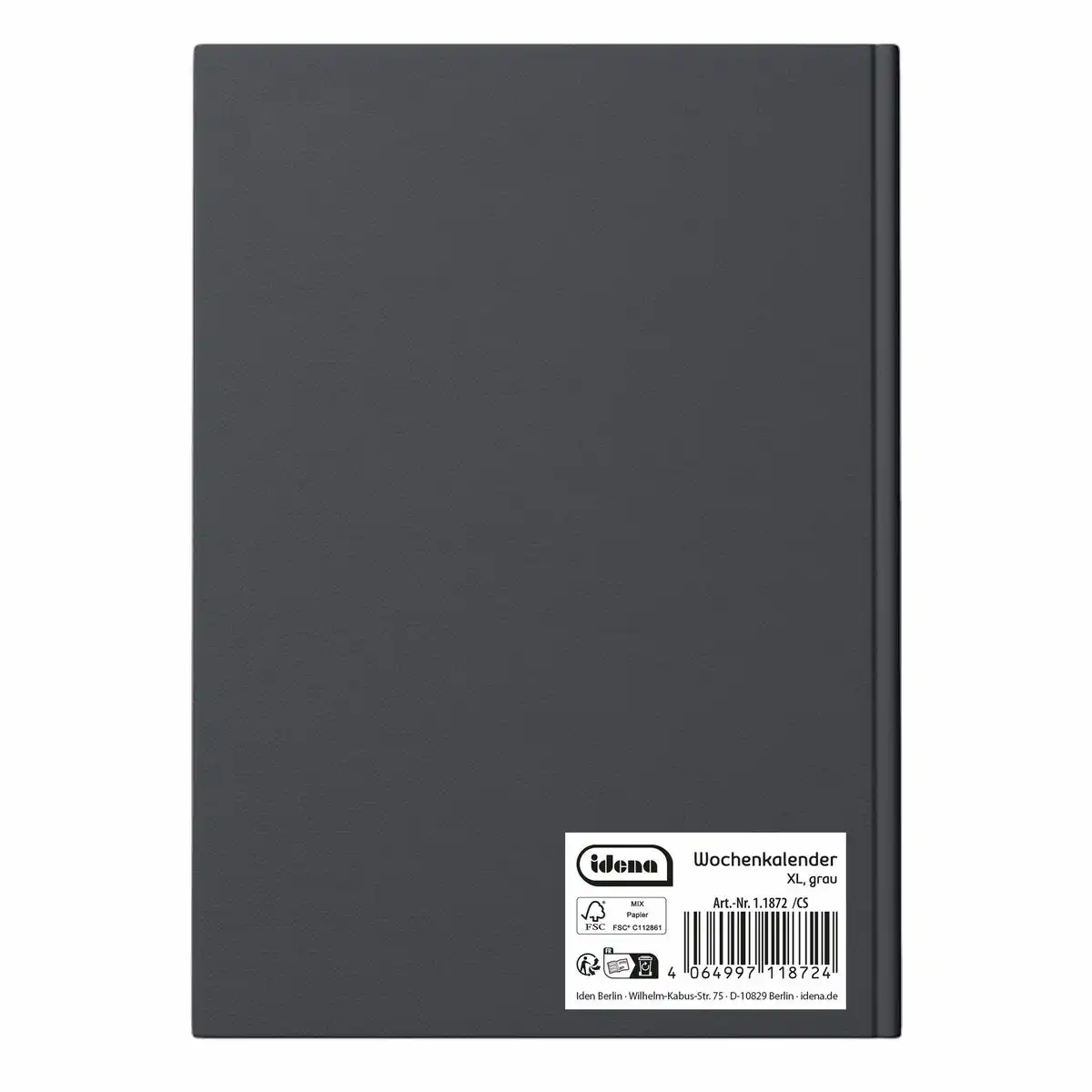 11872_06 Idena Wochenkalender 2027 XL grau