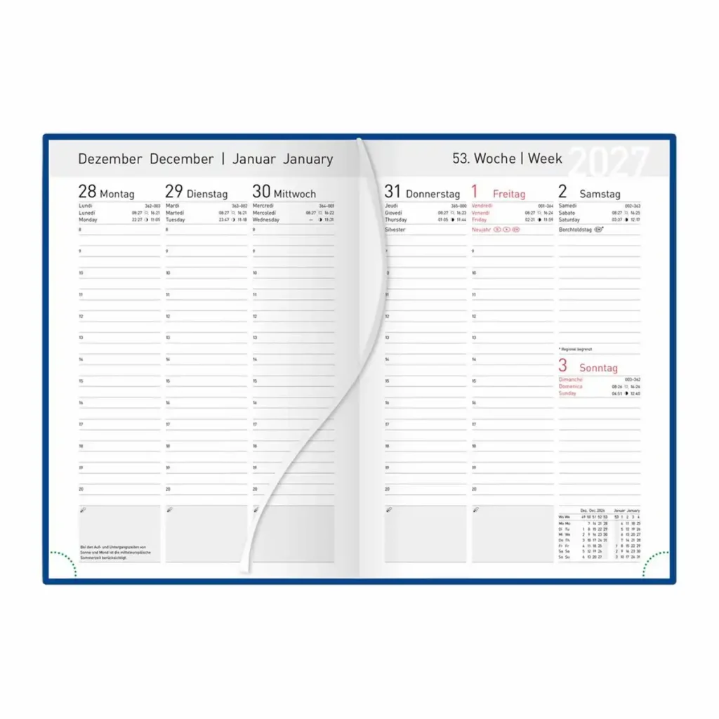 11873_01 Idena Wochenkalender 2027 DIN A5 - blau