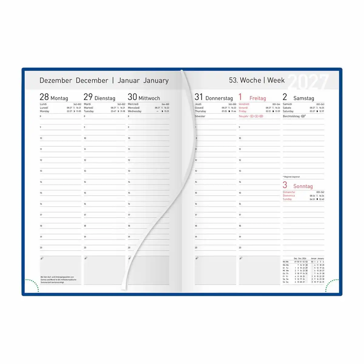 11873_01 Idena Wochenkalender 2027 DIN A5 - blau