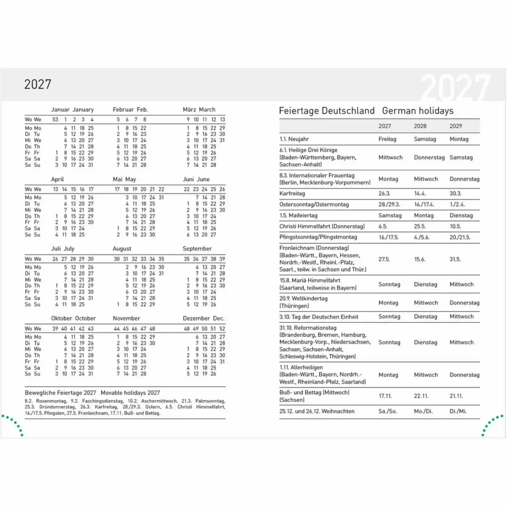 11889_03 Idena Taschenkalender 2027 DIN A7 - blau
