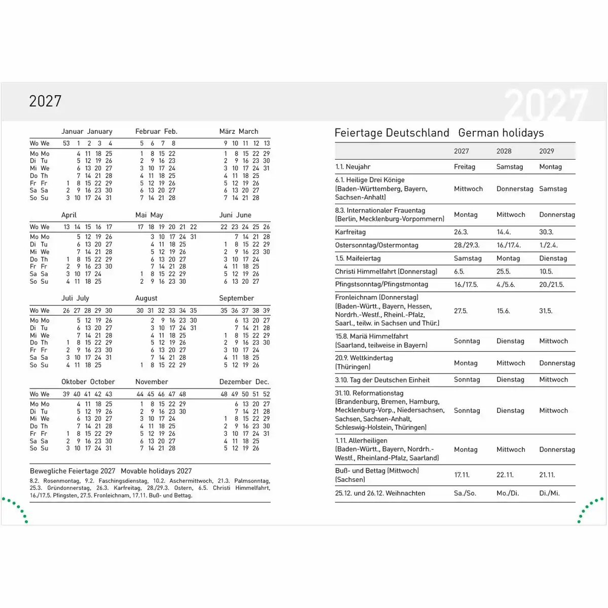 11889_03 Idena Taschenkalender 2027 DIN A7 - blau