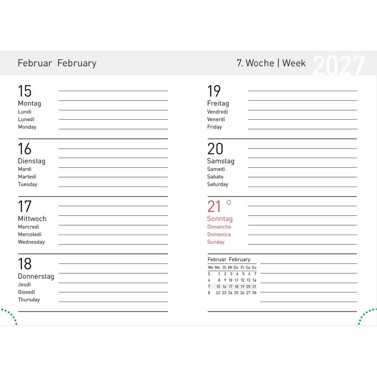 11889_04 Idena Taschenkalender 2027 DIN A7 - blau