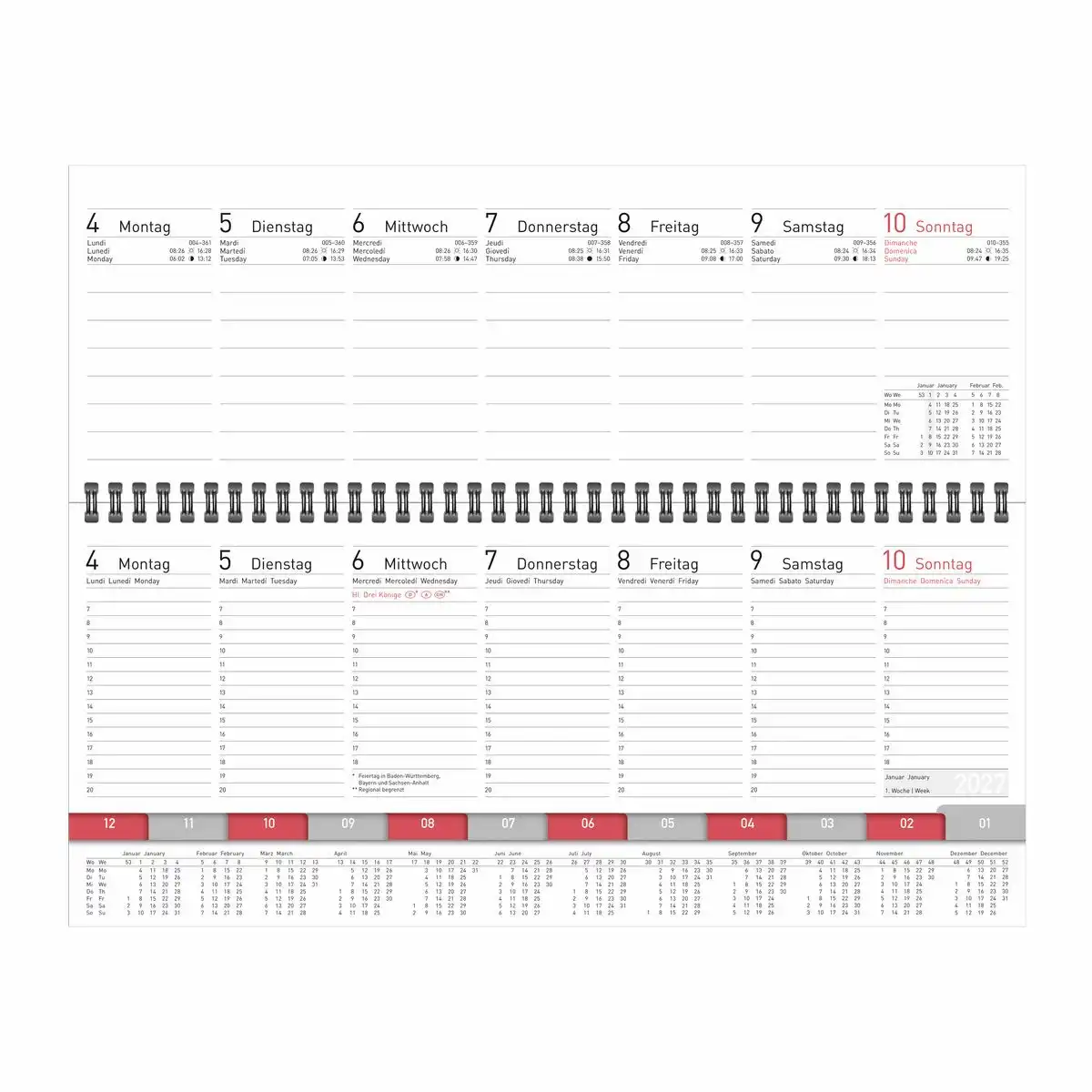 11893_01 Idena Tischkalender 2027 Premium mit Registerschnitt