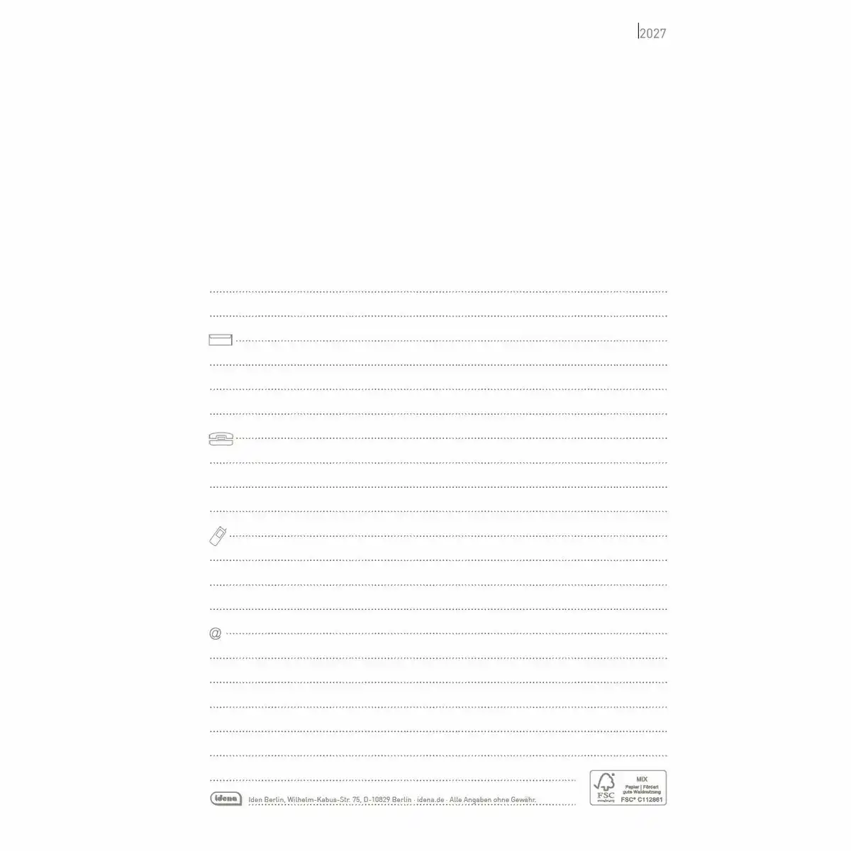 Idena Agenda 2027 Big 13x21cm - black