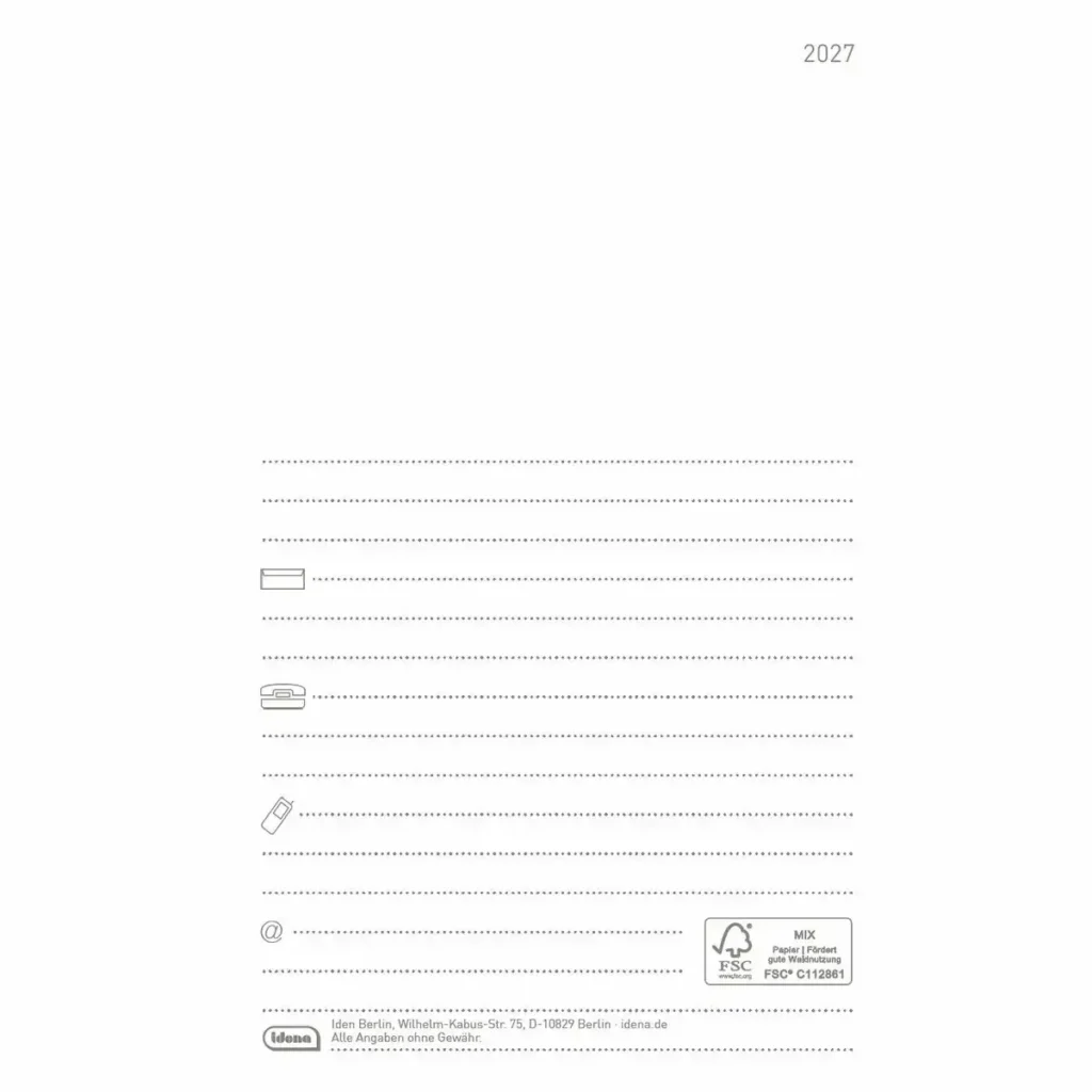 Idena Agenda 2027 Mini Red 9x14cm - red