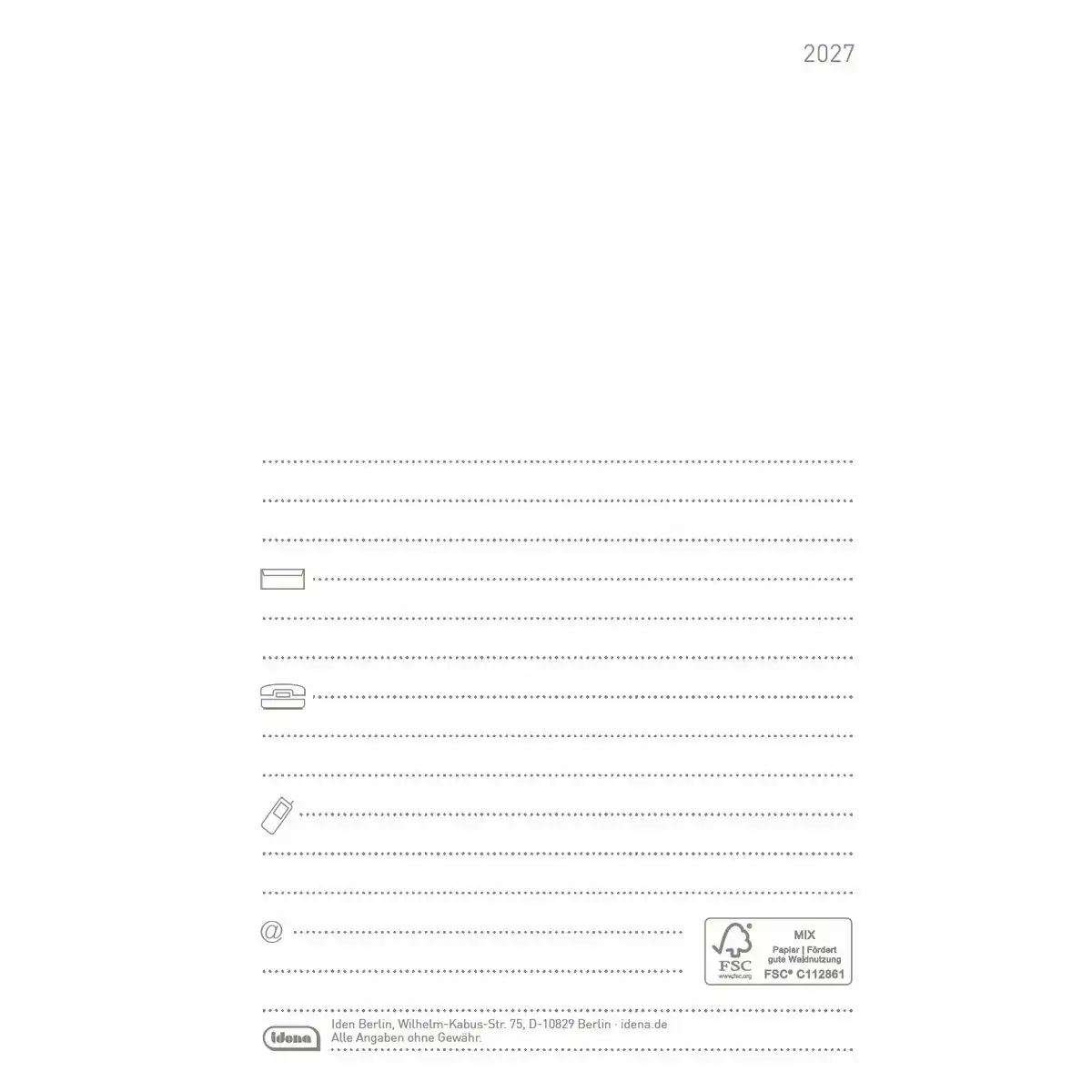 Idena Agenda 2027 Mini Red 9x14cm - red