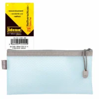 Idena Reißverschlusstasche aus Mesh blau DIN lang
