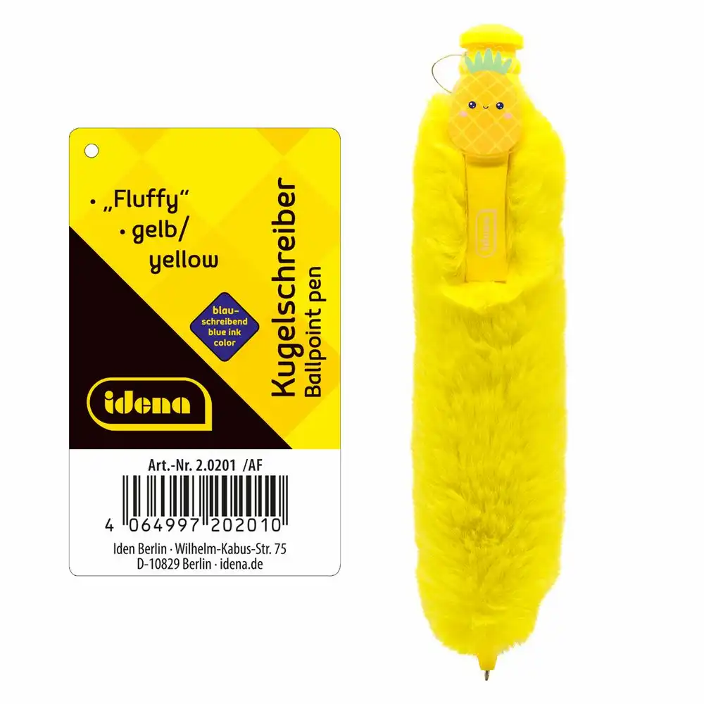 Idena Kugelschreiber Fluffy gelb