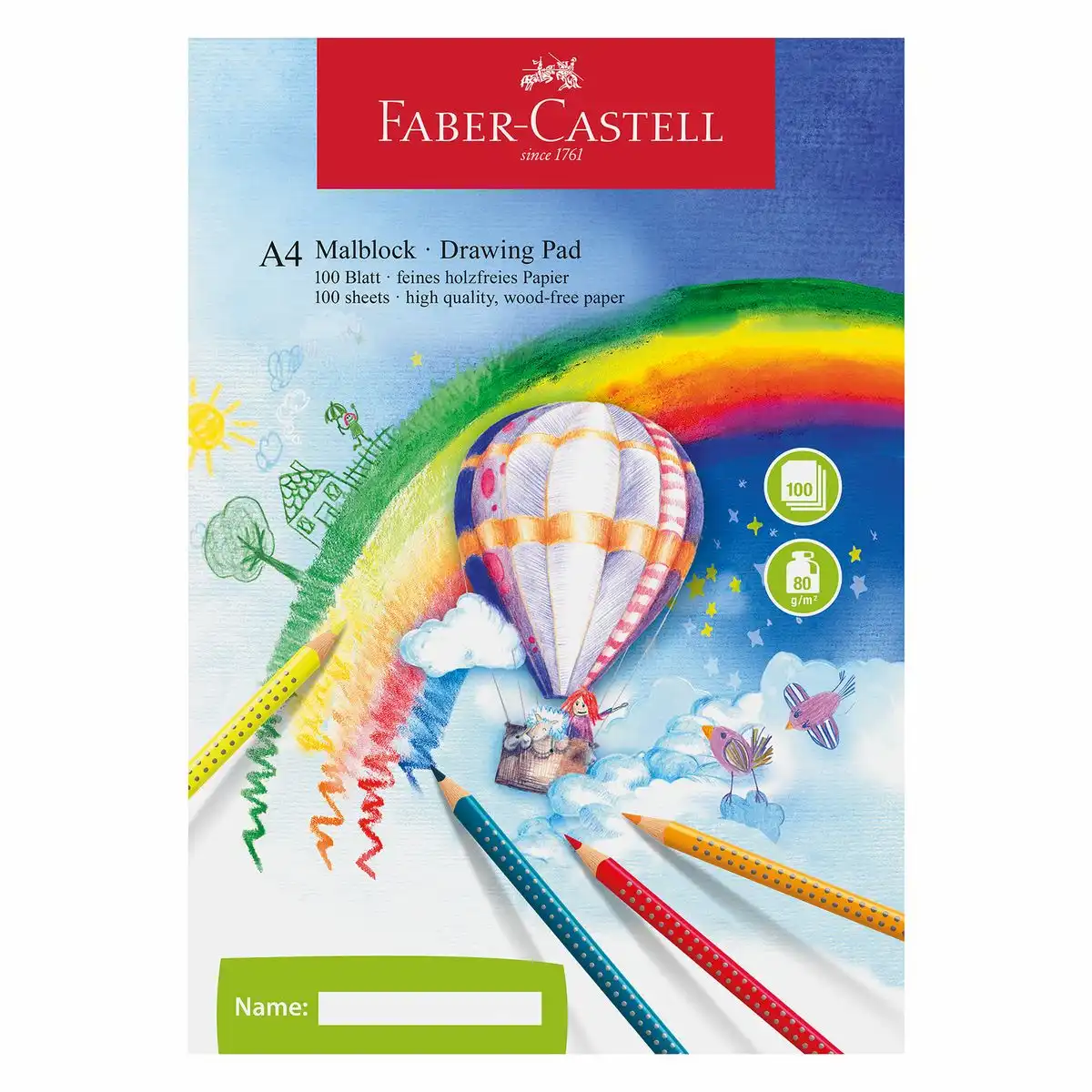 FABER-CASTELL Malblock 100 Blatt 80g/m² DIN A4 10er Pack
