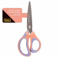 Idena Schere Pastell mit Softgriff 15 cm - apricot/flieder