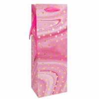 Idena Flaschentasche Dot pink/gold 12x35x9cm