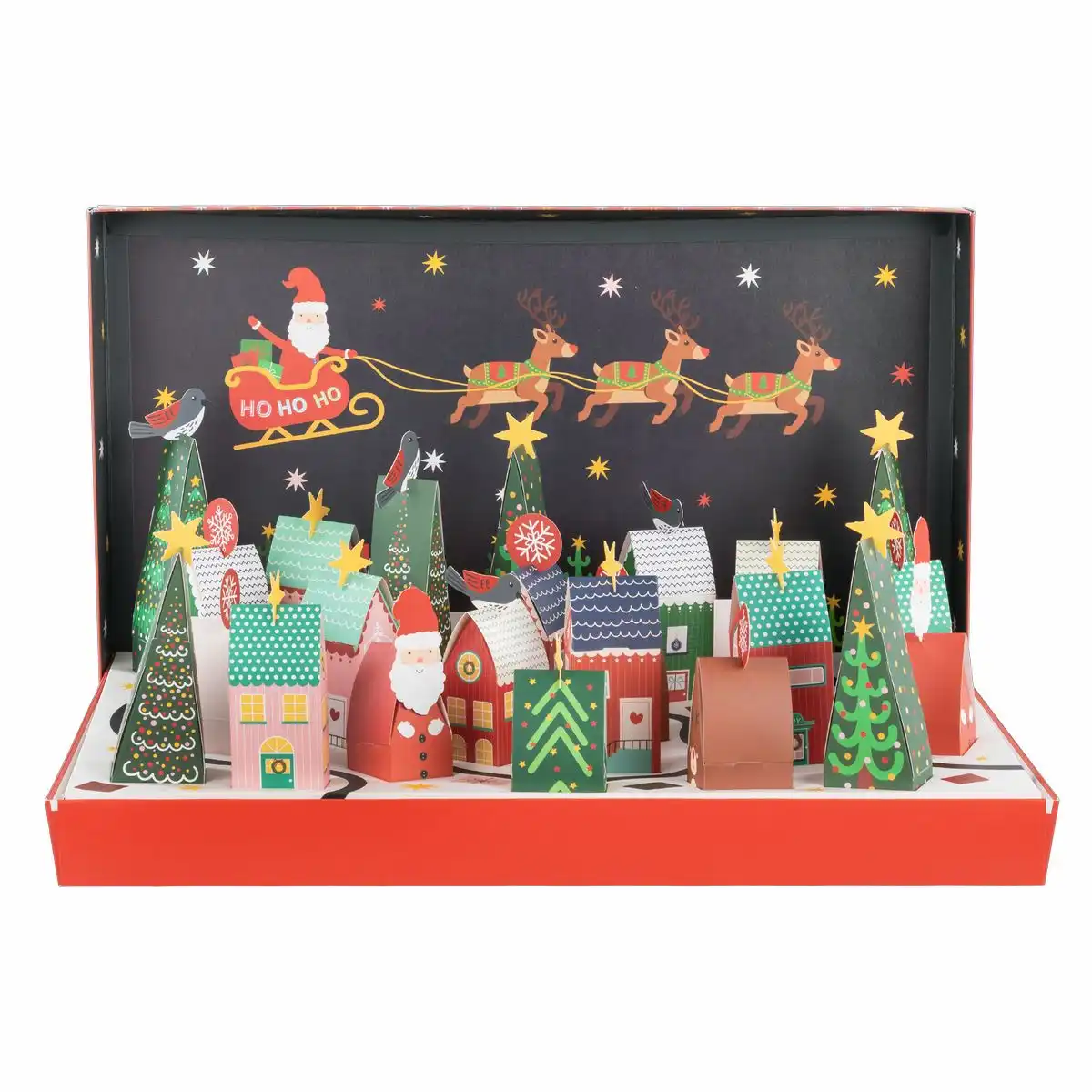 30583_04 Idena Adventskalender Weihnachtsdorf zum Selbstbefüllen 54x34x5cm