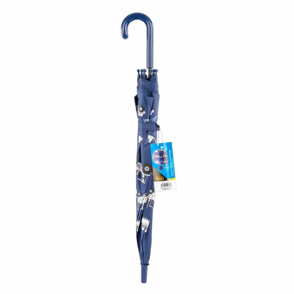 50166_01 Idena Regenschirm Magic Ø83x66cm - Fahrzeuge blau