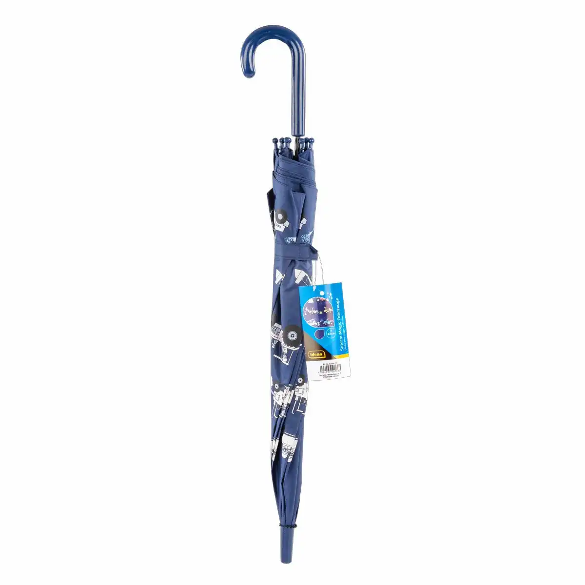 50166_01 Idena Regenschirm Magic Ø83x66cm - Fahrzeuge blau