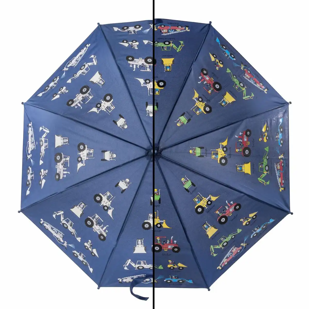 50166_04 Idena Regenschirm Magic Ø83x66cm - Fahrzeuge blau