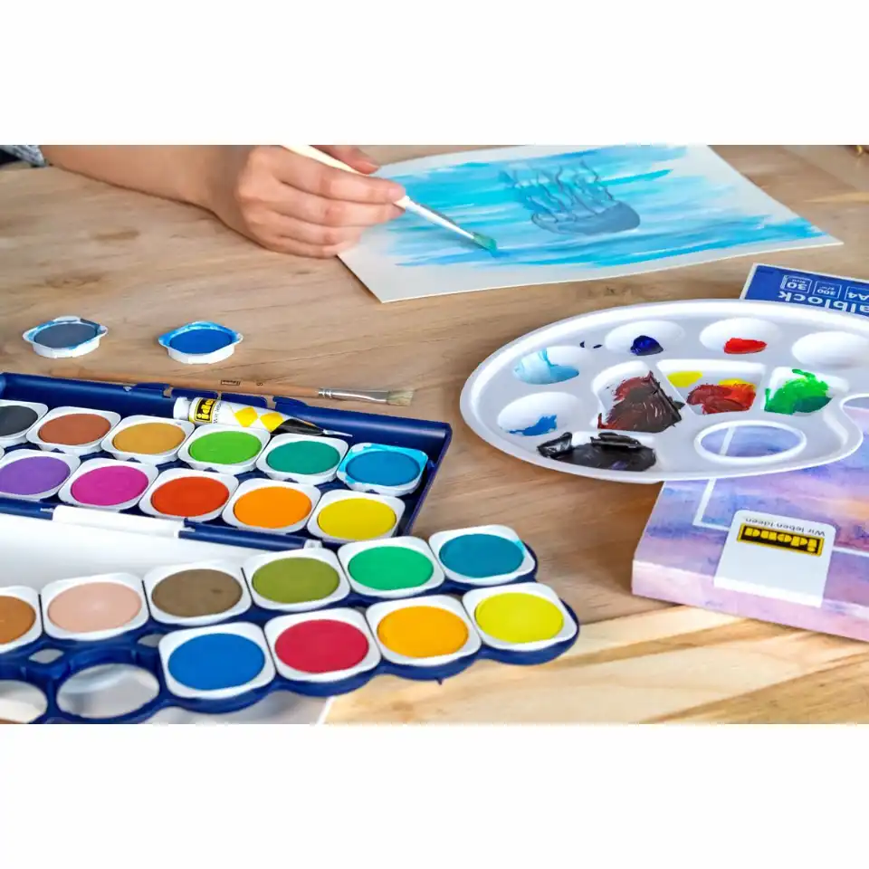 68162_09 Idena Aquarellmalblock 300g/m² kopfgeleimt DIN A4 30 Blatt
