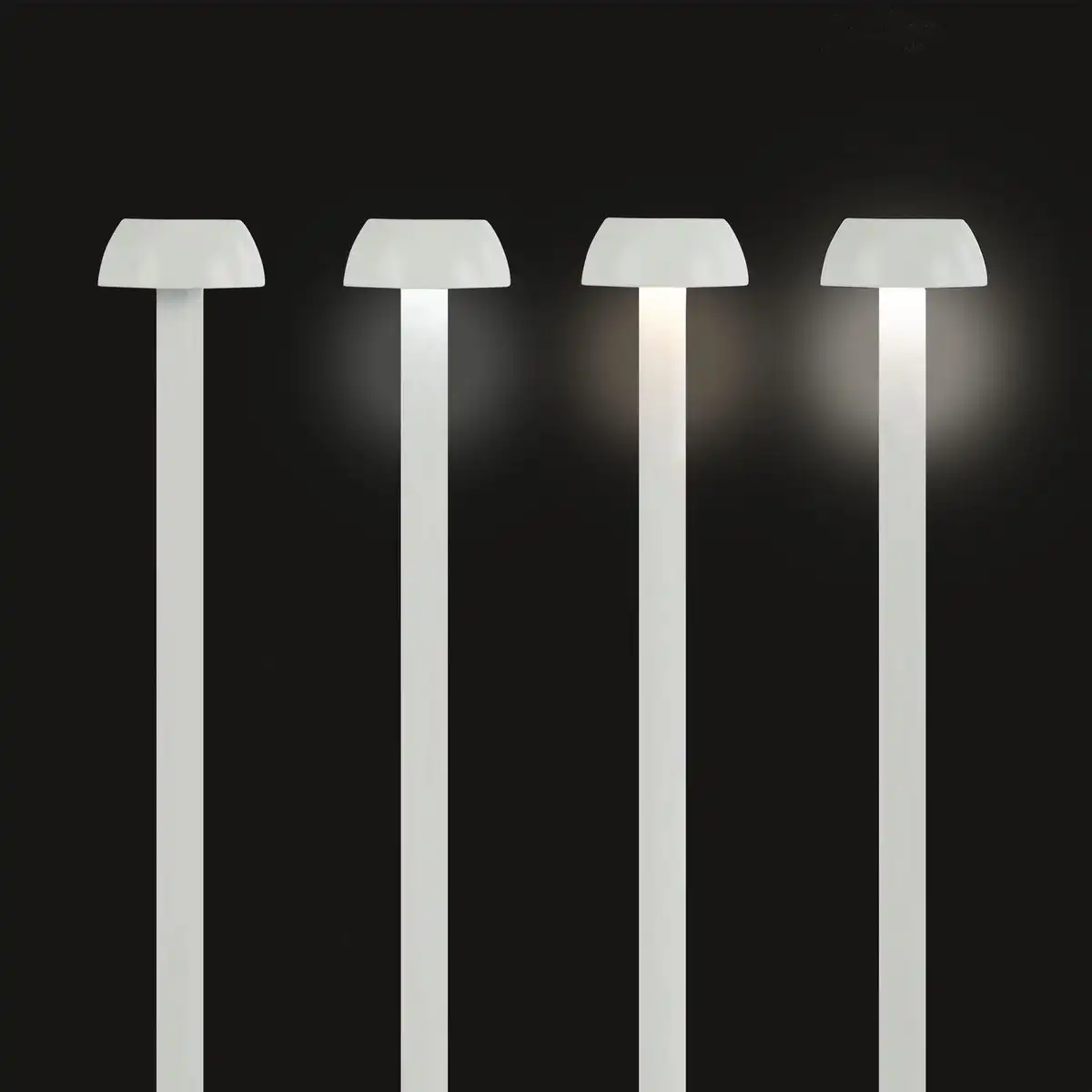 50122_03 Idena LED Tischleuchte Touch Metall weiß 9,5x29cm Akku USB dimmbar 3 Modi Innen