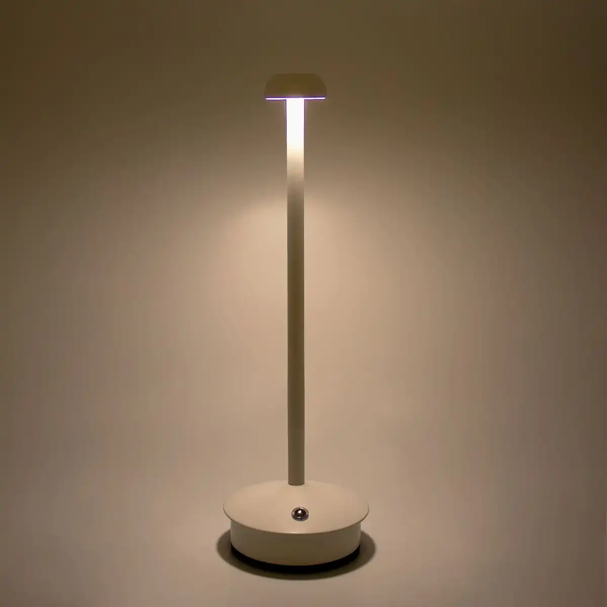 50122_04 Idena LED Tischleuchte Touch Metall weiß 9,5x29cm Akku USB dimmbar 3 Modi Innen