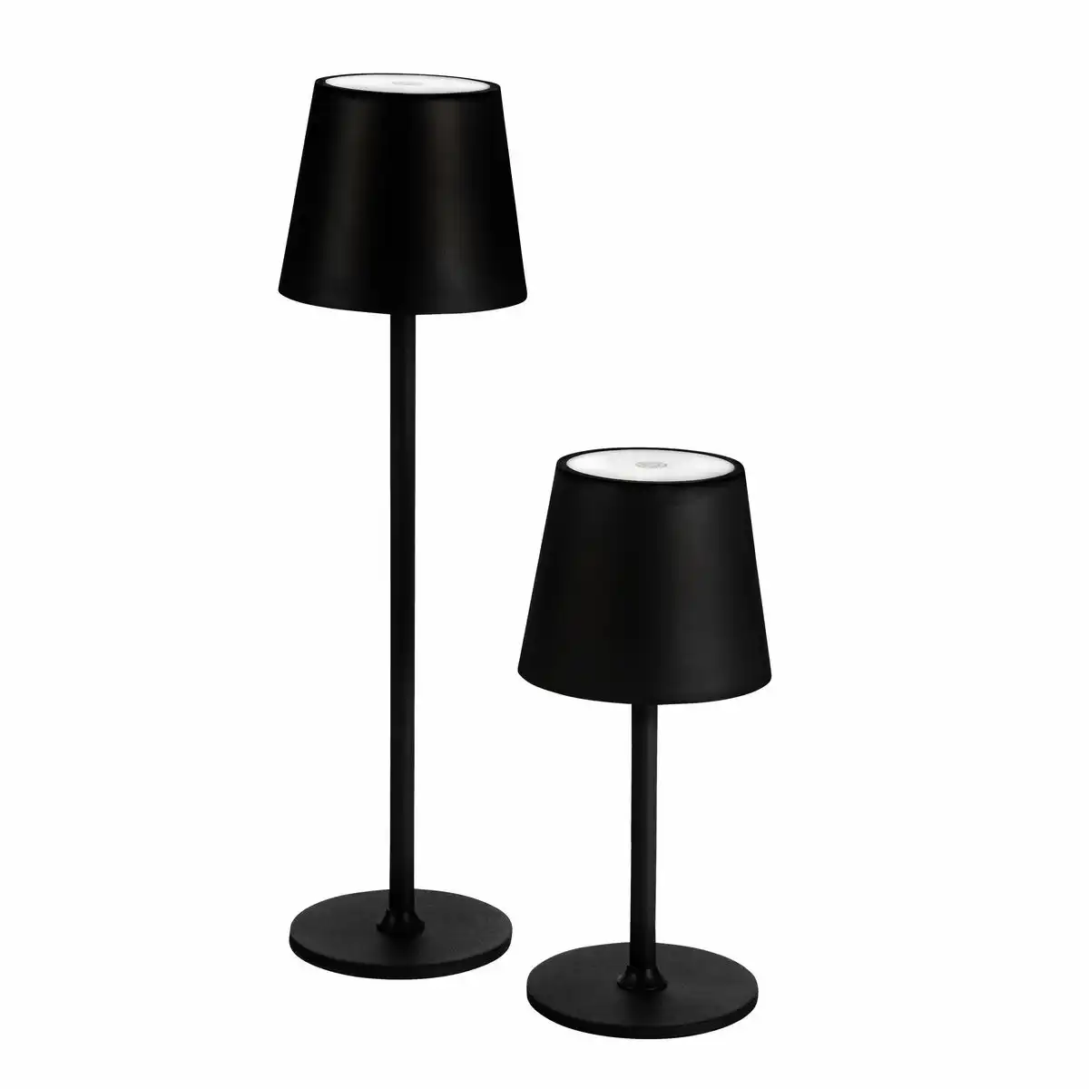 Idena LED Tischleuchte Touch Metall 11x24/38cm Akku USB dimmbar 3 Modi Innen und Außen - schwarz