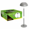 Idena LED Tischleuchte Touch Tango Metall 15x33cm Akku USB dimmbar 3 Modi Innen - grau