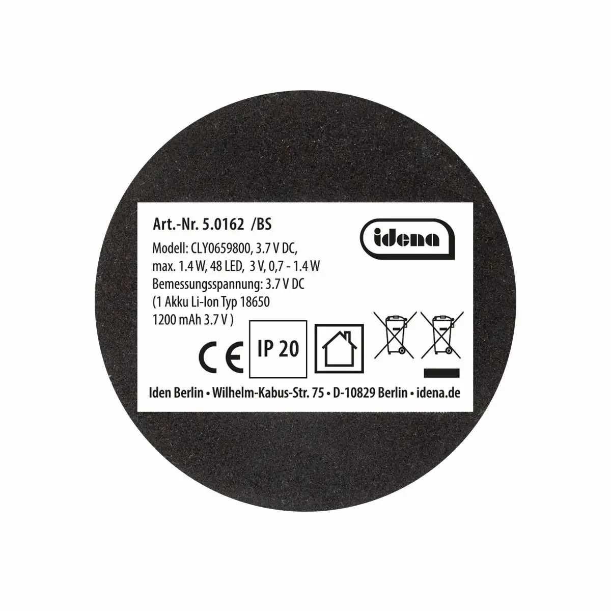 Idena LED Tischleuchte Touch Metall/Kunststoff blau 9x24,5cm Akku USB dimmbar 3 Modi Innen