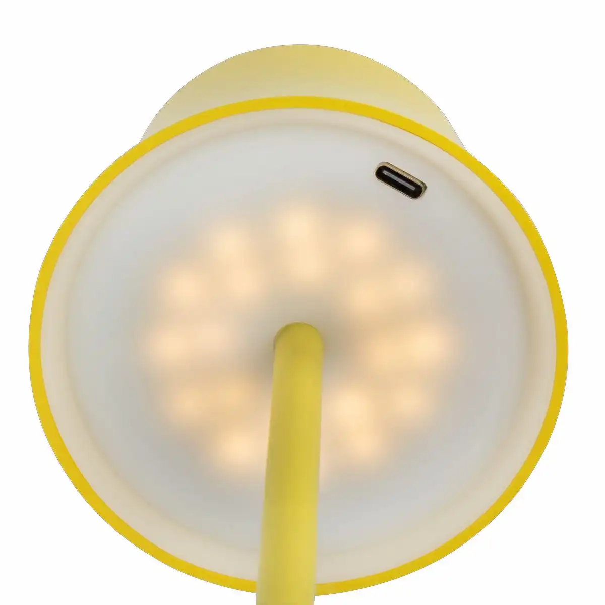 Idena LED Tischleuchte Touch Metall/Kunststoff gelb 9x24,5cm Akku USB dimmbar 3 Modi Innen