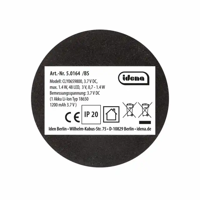Idena LED Tischleuchte Touch Metall/Kunststoff orange 9x24,5cm Akku USB dimmbar 3 Modi Innen