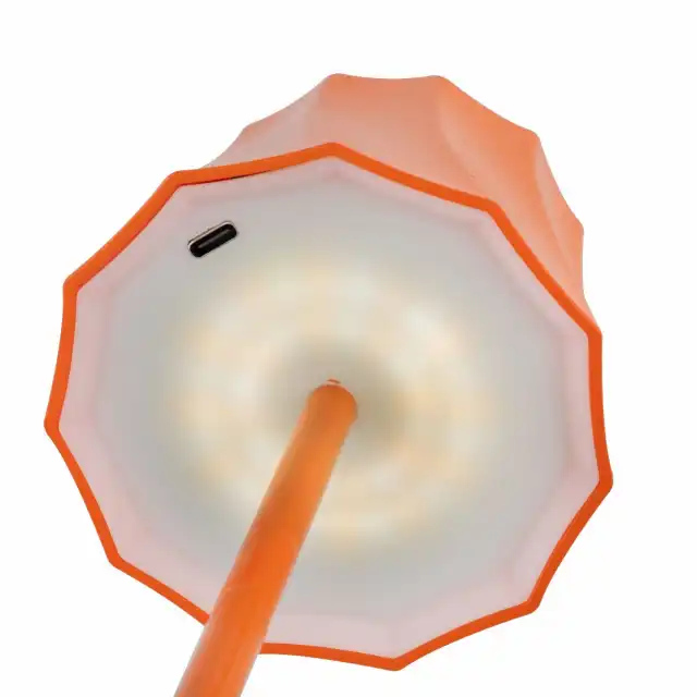 Idena LED Tischleuchte Touch Metall/Kunststoff orange 9x24,5cm Akku USB dimmbar 3 Modi Innen